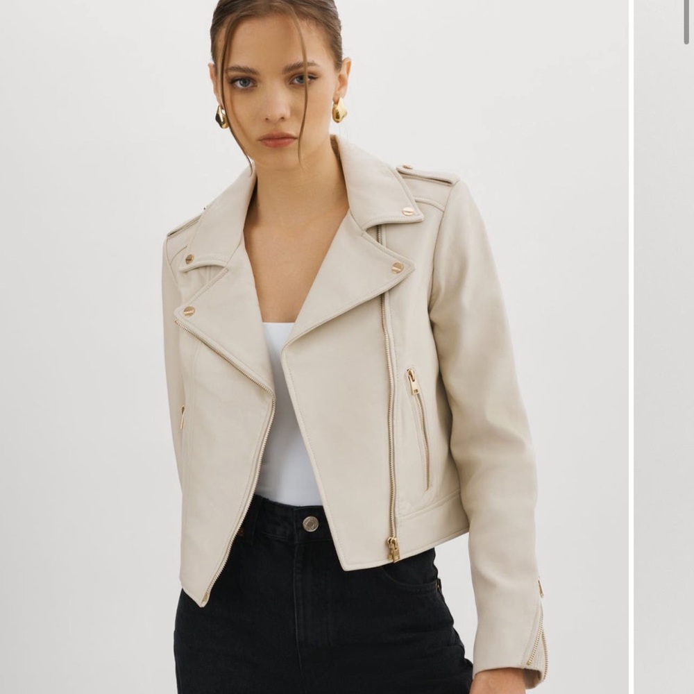 LAMARQUE Donna w/gold Biker Jacket Size Small